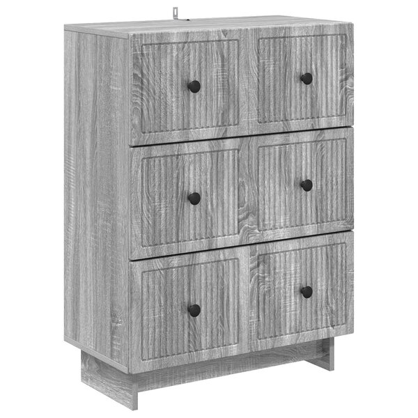 vidaXL Armoire à tiroirs Sonoma gris 66 x 34 5 x 90 cm