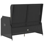 vidaXL Banc de jardin Noir polyrotin