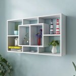 vidaXL Étagère murale d'affichage 8 compartiments Blanc