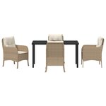 vidaXL Set de salle à manger de jardin 5 pièces avec coussins beige poly rattan