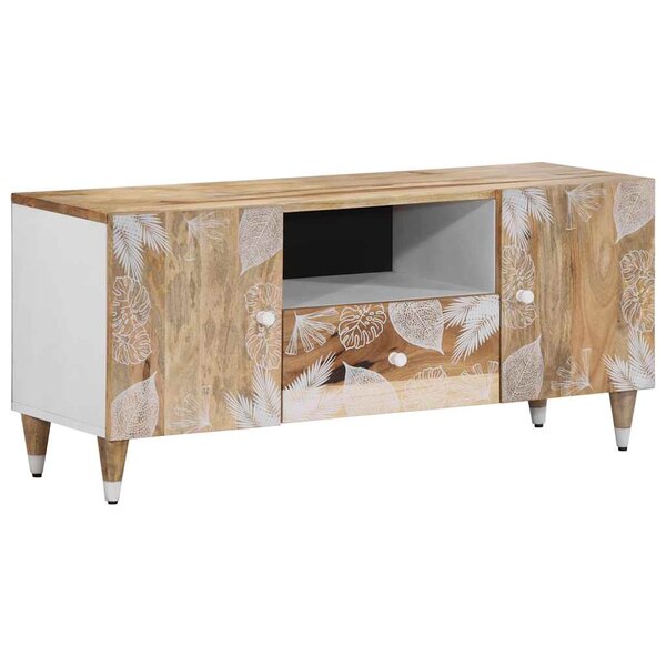 vidaXL Meuble TV 105x33 5x46 cm bois massif de manguier