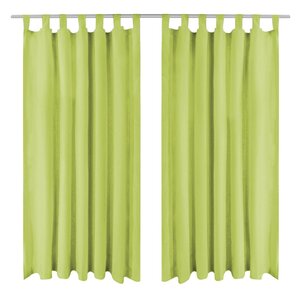vidaXL Rideau occultant avec boucles 2 Pièces 140 x 175 cm Vert