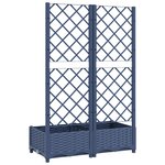 vidaXL Jardinière avec treillis bleu gris 80x40x121 5 cm PP
