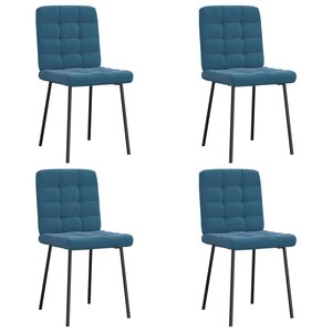 vidaXL Chaises à manger lot de 4 Bleu Velours