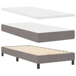 vidaXL Lit à ressorts avec tête de lit Taupe 90 x 200 cm tissu