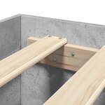 vidaXL Cadre de lit gris béton 135x190 cm bois d'ingénierie