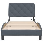 vidaXL Cadre de lit avec lumières LED gris foncé 90x190 cm velours