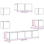 vidaXL Ensemble de meuble TV mural 5 Pièces vieux bois