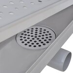 vidaXL Drain de douche linéaire 930x140 mm acier inoxydable