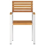 vidaXL Chaises de jardin empilables 2 Pièces en bois d'acacia et acier inoxydable