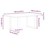 vidaXL Table à manger marron clair bois de chêne massif rectangulaire