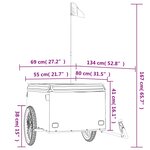 vidaXL Remorque de vélo noir et jaune 45 kg fer