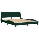 vidaXL Cadre de lit Dover vert foncé 160x200 cm velours