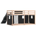 vidaXL Lit superposé sans matelas avec toboggan blanc noir 90x200 cm