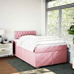 vidaXL Sommier à lattes de lit avec matelas rose 120x190 cm velours