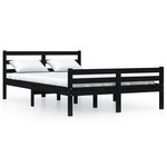 vidaXL Cadre de lit Noir Bois massif 120x200 cm