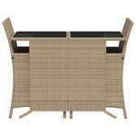 vidaXL Ensemble de bistro 3 Pièces avec coussins beige résine tressée
