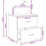 vidaXL Vanité de lavabo mural Chêne fumé 49 5 x 41 x 64 5 cm