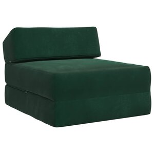 vidaXL Canapé-lit pliable Vert foncé 60 x 70 x 41 cm Tissu