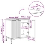 vidaXL Meuble de Lavabo de Salle de Bain Blanc 60 5 x 33 5 x 61 cm