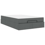 vidaXL Cadre de lit avec matelas Gris foncé 120 x 200 cm tissu