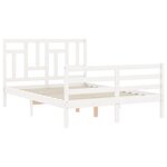 vidaXL Cadre de lit sans matelas blanc 140x190 cm bois massif