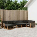 vidaXL Ensemble de canapés d'extérieur 7 pc Naturel et noir