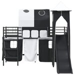 vidaXL Lit mezzanine pour enfants Noir 74 5 x 190 cm Métал
