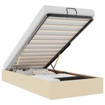 vidaXL Cadre de lit ottoman sans matelas crème 100x200 cm tissu