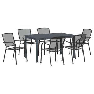 vidaXL Ensemble de salle à manger pour jardin 7 Pièces Anthracite