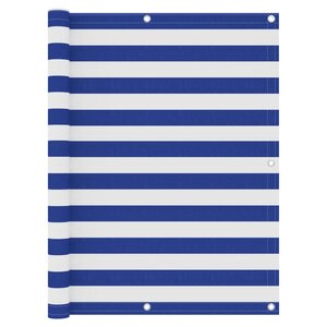 vidaXL Écran de balcon Blanc et bleu 120x400 cm Tissu Oxford