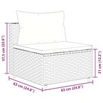vidaXL Salon de jardin 6 Pièces avec coussins Gris Résine tressée