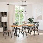 vidaXL Table à manger avec bord vivant 220x80x74 cm bois massif chêne