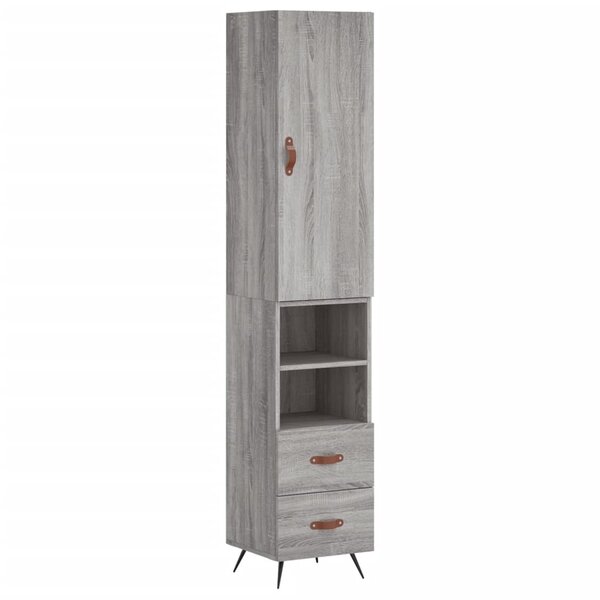 vidaXL Buffet haut Sonoma gris 34 5x34x180 cm Bois d'ingénierie