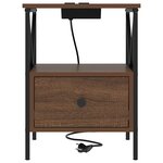 vidaXL Cabinet de chevet avec tiroir Chêne brun 41 5 x 40 5 x 55 cm