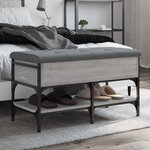 vidaXL Banc à chaussures sonoma gris 82x42x45 cm bois d'ingénierie