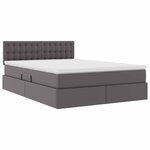 vidaXL Lit avec rangement et matelas Gris 140 x 200 cm Simili cuir
