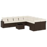 vidaXL Salon de jardin et coussins 11 Pièces marron résine tressée