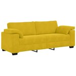 vidaXL Ensemble de canapés 3 Pièces avec coussins Jaune Velours