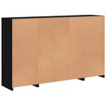 vidaXL Buffets avec lumières LED 3 Pièces noir bois d'ingénierie
