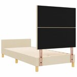 Lit vidaXL Crème 90x200 cm en tissu