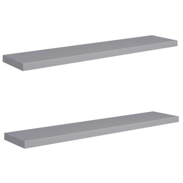 vidaXL Étagères murales flottantes 2 Pièces gris 120x23 5x3 8 cm MDF