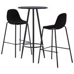 vidaXL Ensemble de bar 3 Pièces Tissu Noir