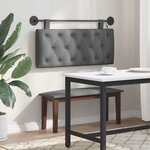 vidaXL Tête de lit suspendue Avec lumière LED Gris foncé Tissu