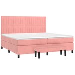 vidaXL Sommier à lattes de lit avec matelas Rose 200x200 cm Velours