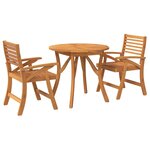 vidaXL Ensemble à manger de jardin 3 Pièces Bois d'acacia solide