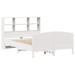 vidaXL Lit bibliothèque sans matelas blanc 120x200 cm bois pin massif