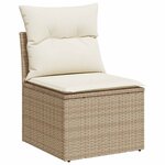 vidaXL Salon de jardin avec coussins 3 Pièces beige résine tressée
