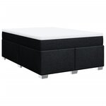 vidaXL Sommier à lattes de lit avec matelas Noir 160x200 cm Tissu