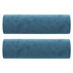 vidaXL Canapé 3 places avec oreillers décoratifs bleu 180 cm velours